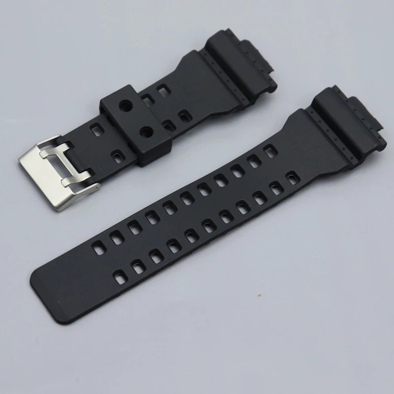 16mm Black Rubber Waterproof Watch Band For G-SHOCK ,GA-100 GA-110 GA-120