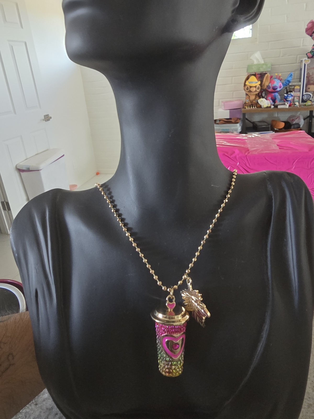 Betsey Johnson Fall Ombre Latte Rhinestone Necklace