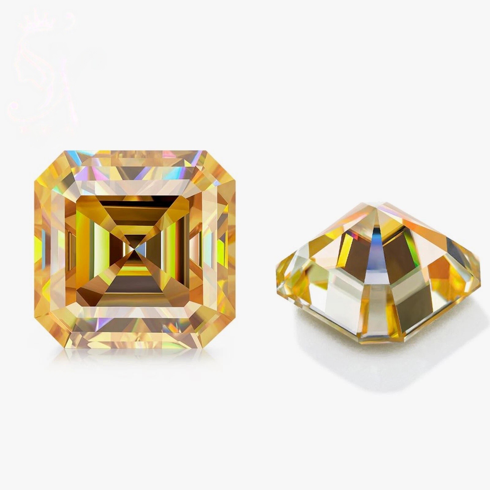 Asher Cut Moissanite Multi-Dispersion Diamond Test Passed Gemstone VVS1