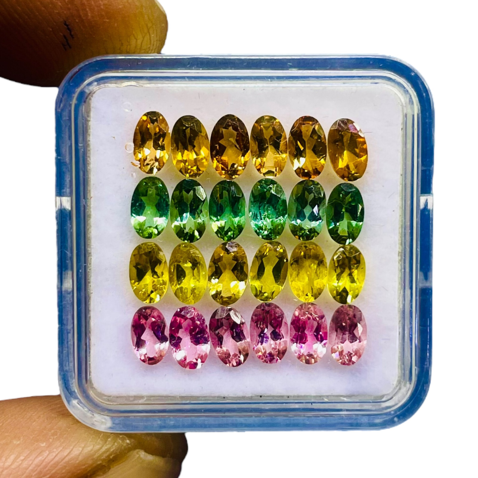 VVS 24 Pcs Natural Multi Tourmaline 5x3mm Oval Cut Loose Untreated Gemstones