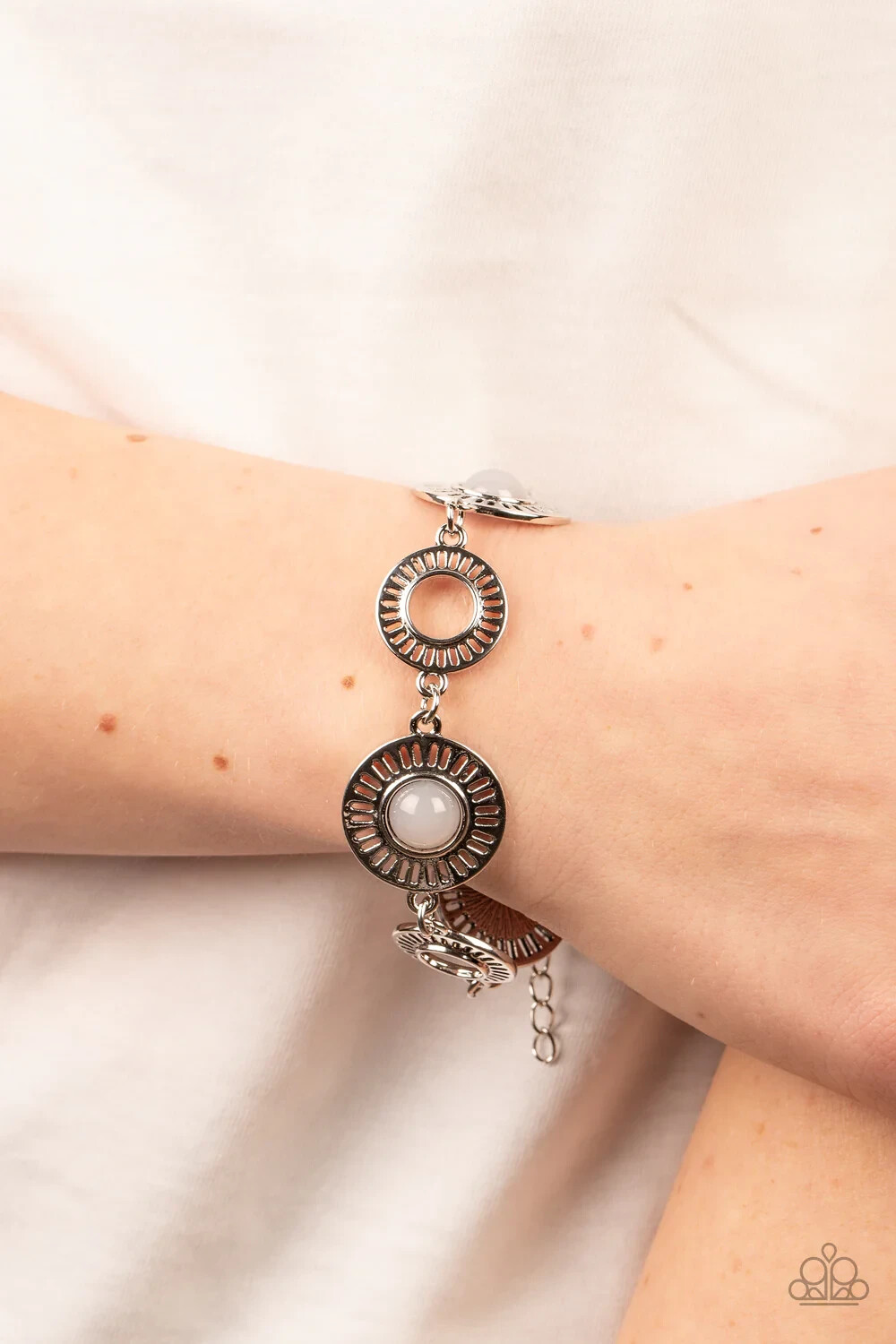 Paparazzi Jewelry Accessories – Coastal Charmer – Silver Bracelet – Vintage
