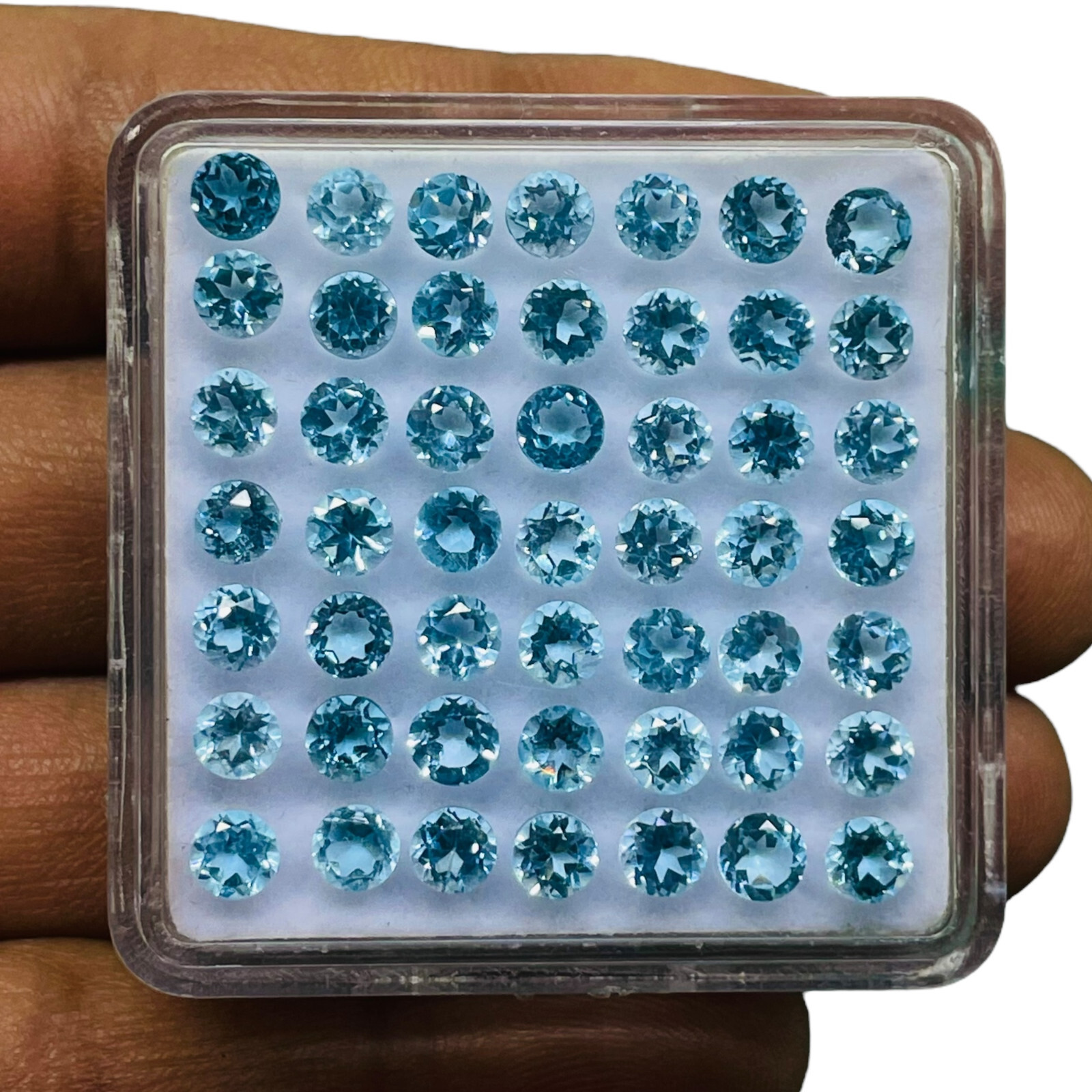 VVS 25 Pcs Natural Blue Topaz 4mm Round Cut Top Quality Loose Gemstones Lot