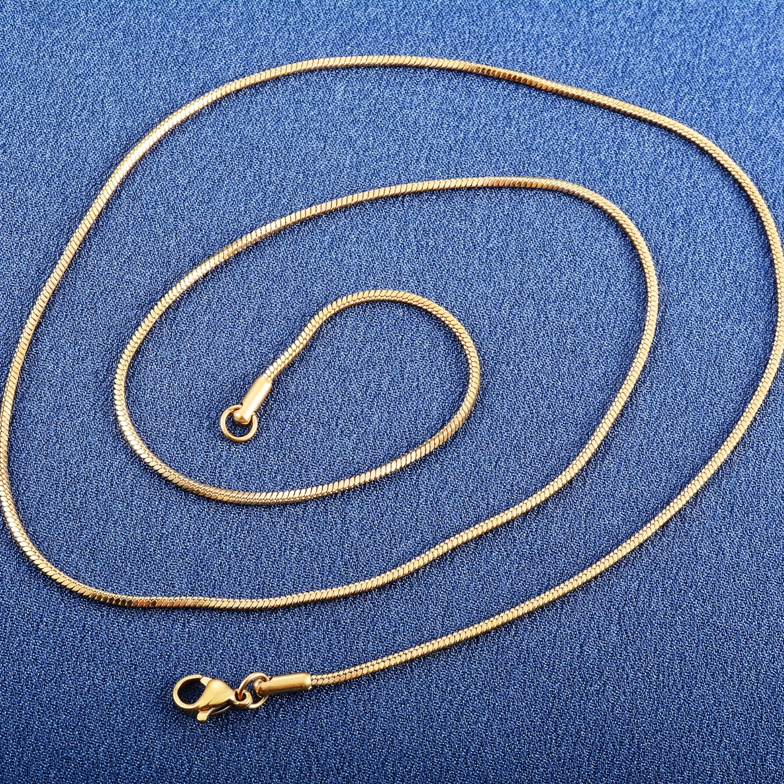 Snake Herringbone Gold/Silver stainless steel Chain Necklace Women Men 14/30 in