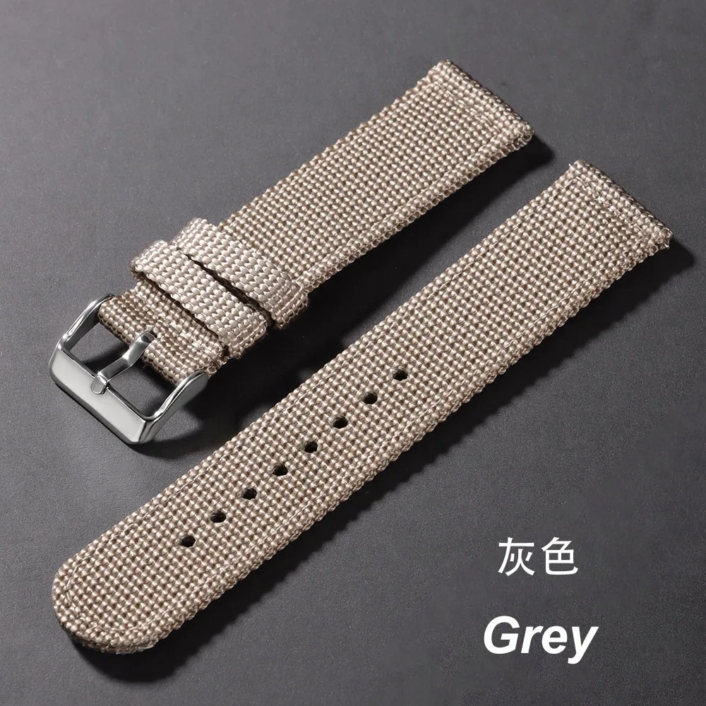 High Quality Nylon Watch Band Canvas Watch Strap Single Pass 18mm 20mm 22mm