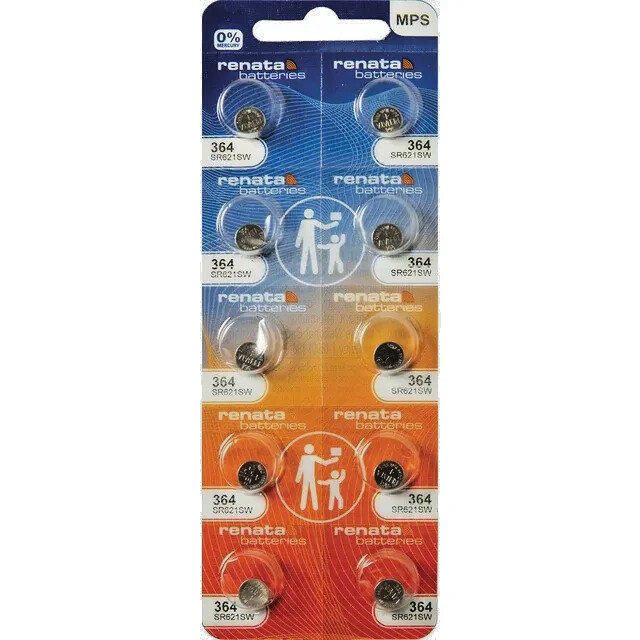 500 Renata 364 SR621SW1.55V Silver Oxide Watch Batteries -!!FREE BATTERY SIZER!!