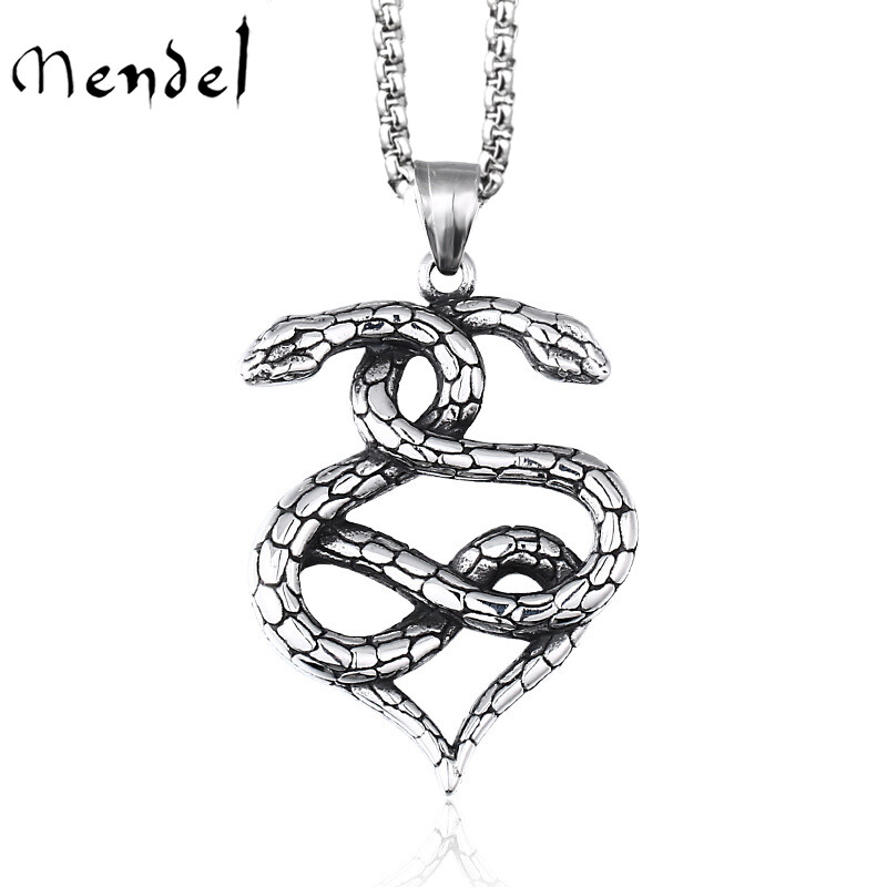 MENDEL Womans Fashion Cobra Snake Pendant Necklace Stainless Steel Free Shipping