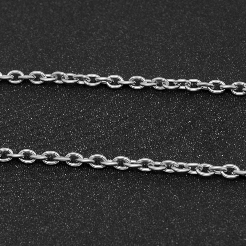 10pcs 3mm Stainless Steel “O” Shape Rolo Link Chain Necklace for Women Men