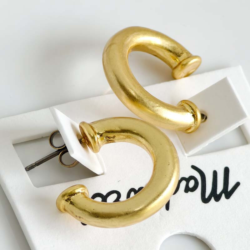 New 20mm MadeWell C Hoop Earrings Gift Vintage Women Party Holiday Jewelry