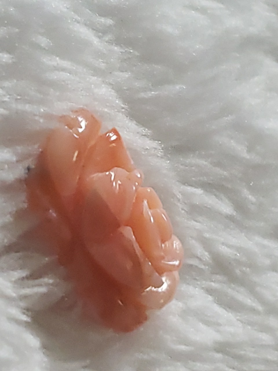 Vintage Hand Carved Pink Coral Floral Rose Loose Gem Jewelry Projects 15mm
