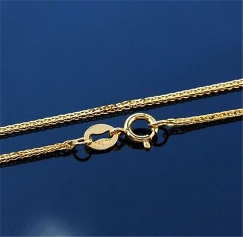 18K Solid Gold Wheat Chain Necklace For Women 18”L GUARANTEED 18KT PURE GOLD
