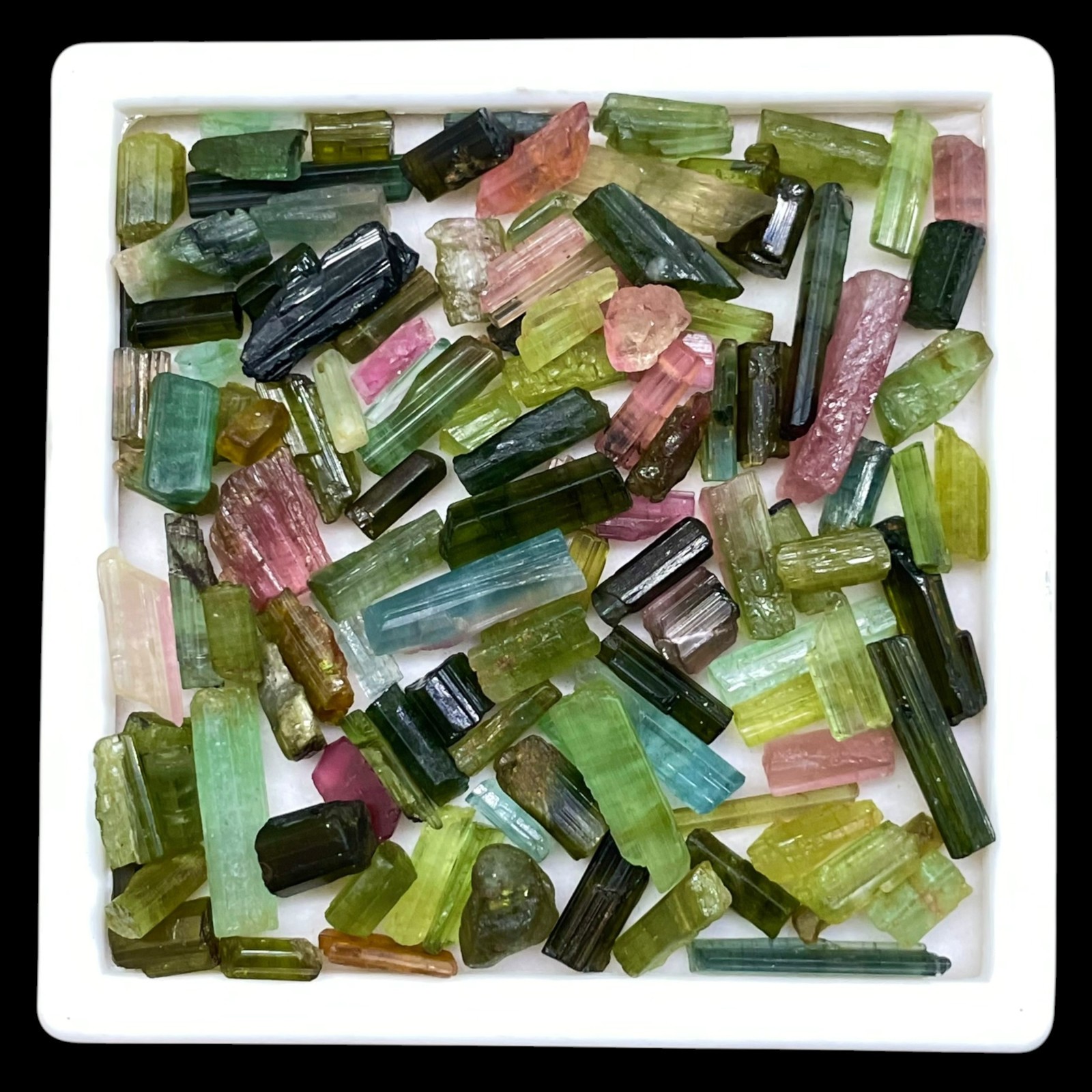 120 Pcs Natural Tourmaline 4-15mm Multi Color Rough Stick Loose Gemstones Lot
