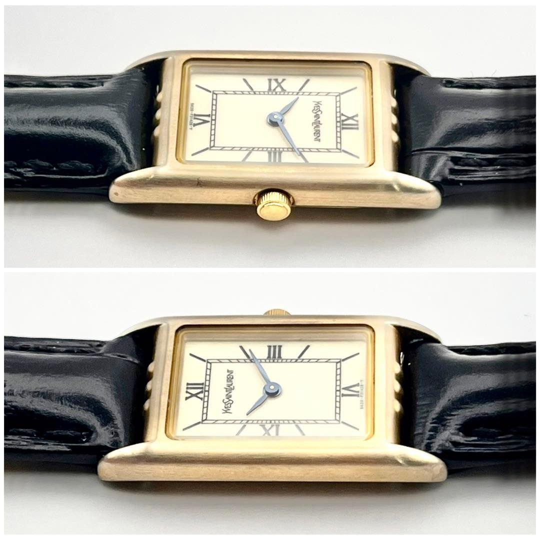 YSL Yves Saint Laurent Tank 5420-F46860 White Quartz Watch Japan 0712157