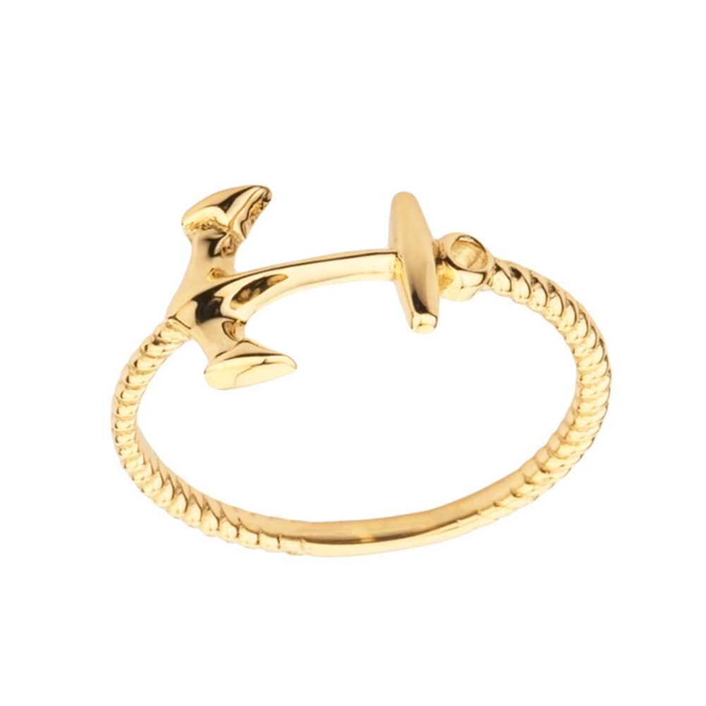 Dainty Sideways Anchor Rope Ring in Gold (Available in Yellow/Rose/White Gold)