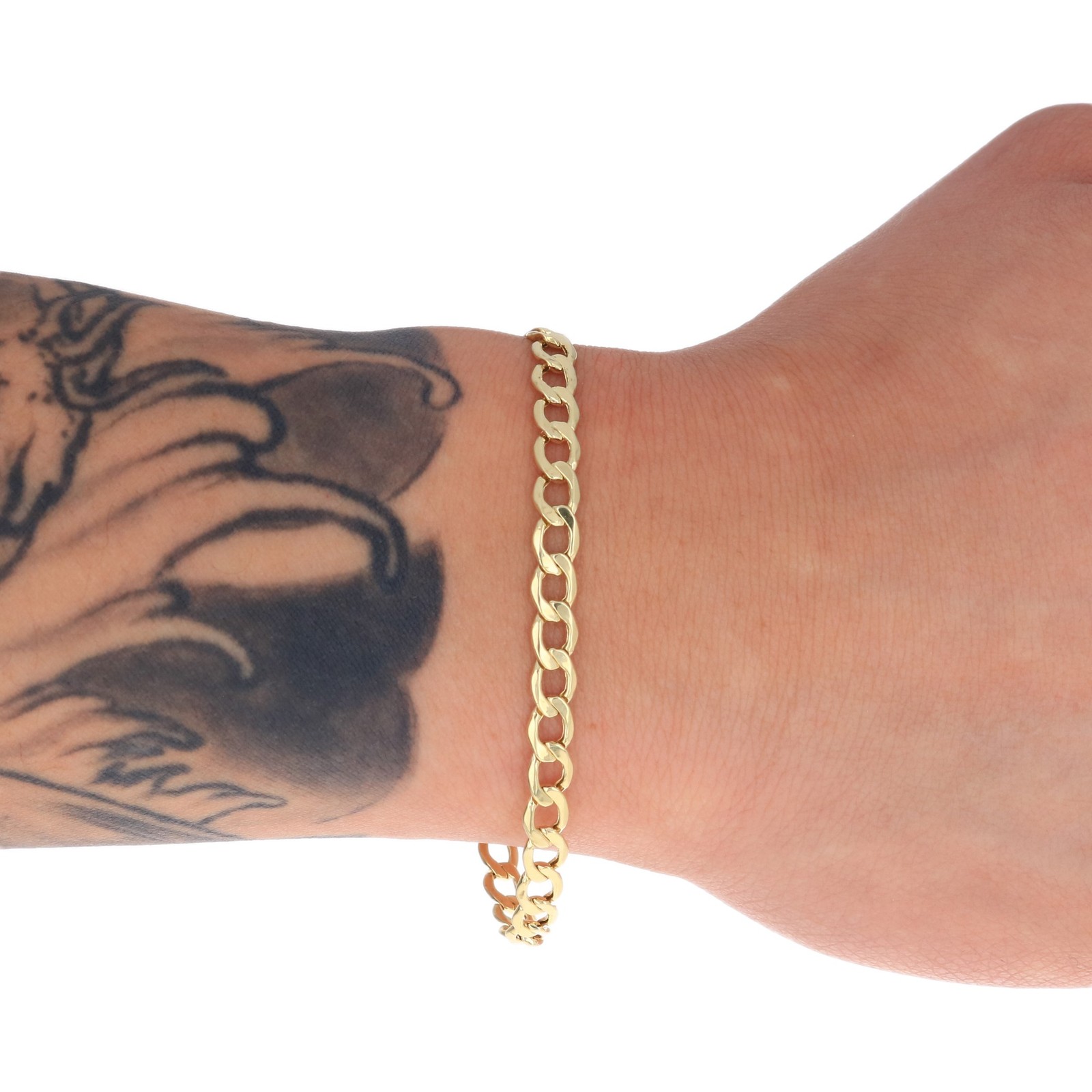 10K Yellow Gold 2.5mm-7.5mm Cuban Curb Link Chain Bracelet Mens Womens 7″ – 9″