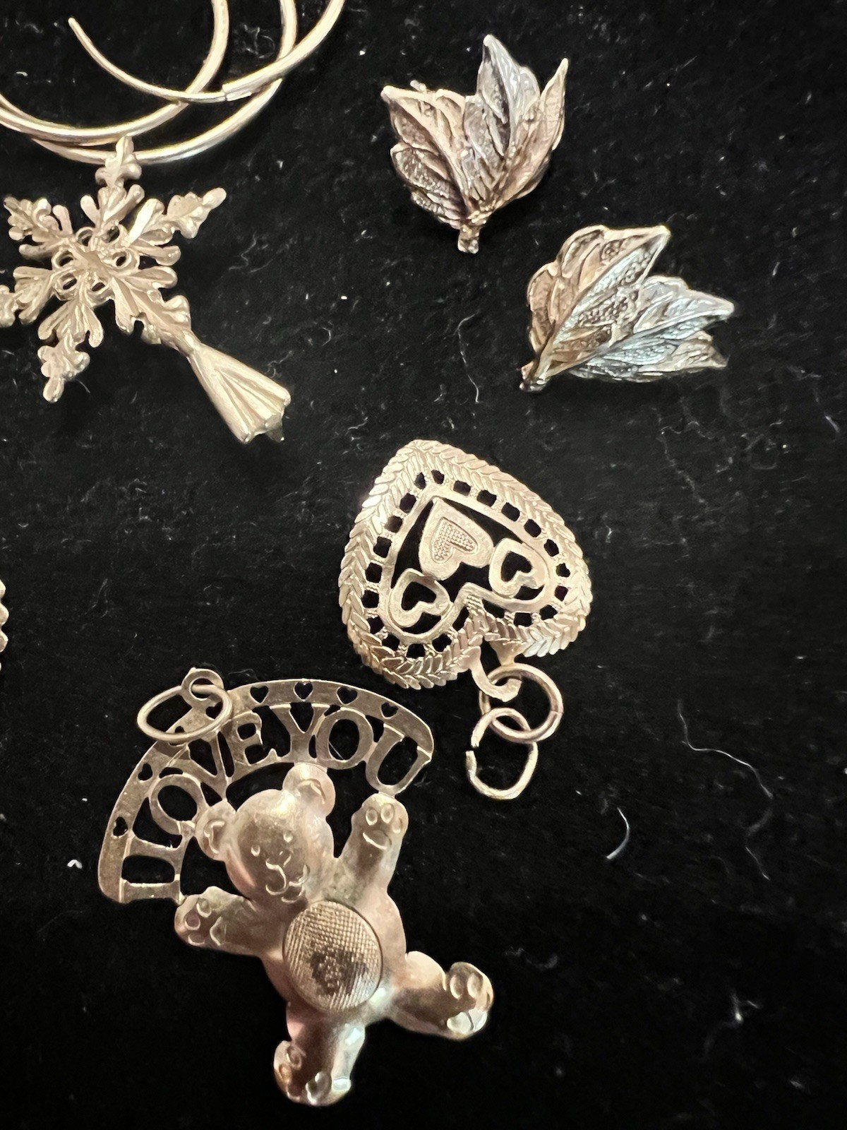 Mixed 14k gold FineJewelry: 9pc Charms, Pendants & Earrings see description