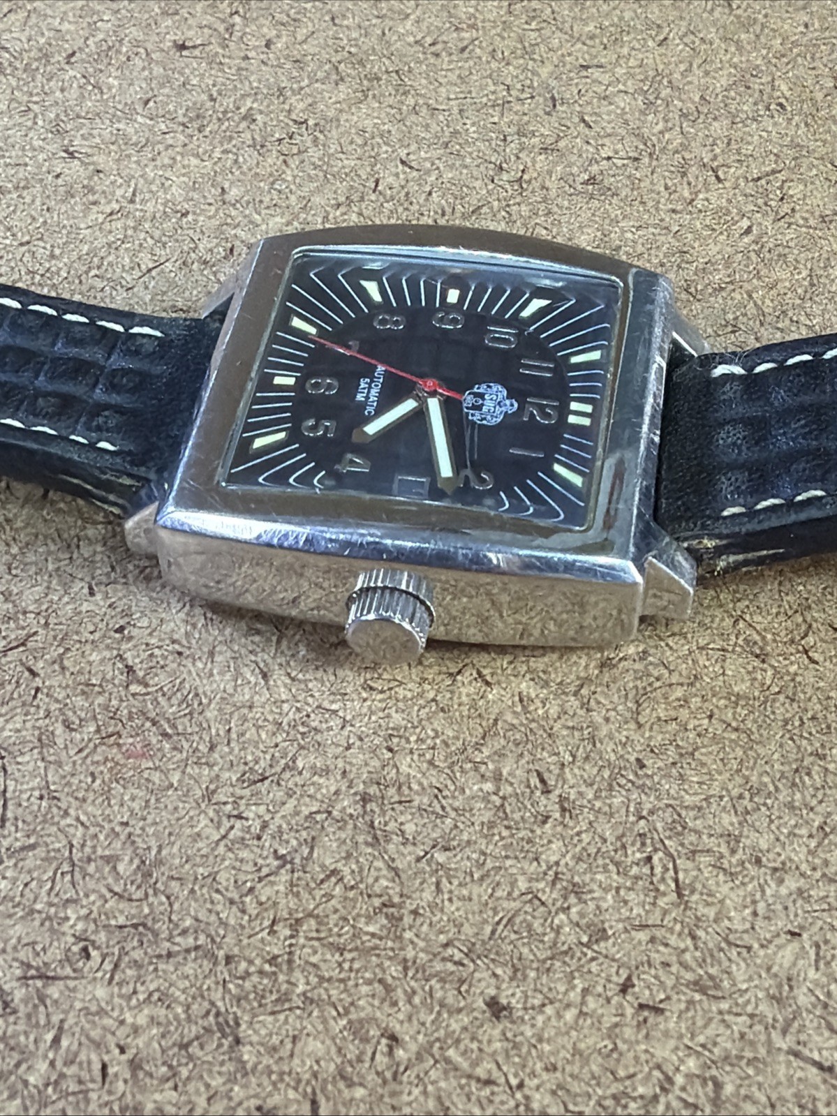 SUG Automatic Watch Reference No. 60362-364 Used Works 5 ATM Black/Silver