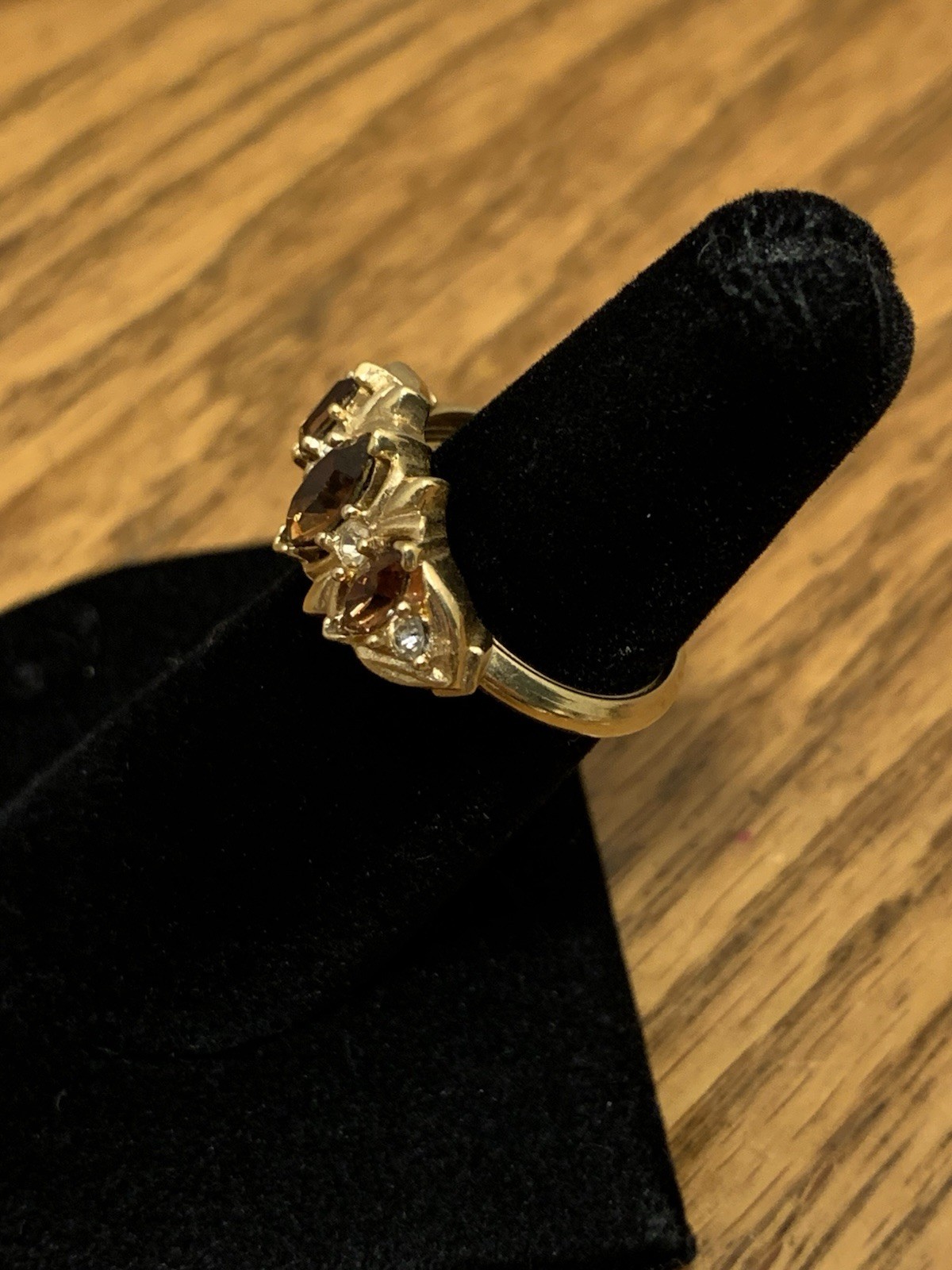 Lovely Avon Vintage Special Occasion Smokey Topaz Ring Size 7 1/2 Adjustable