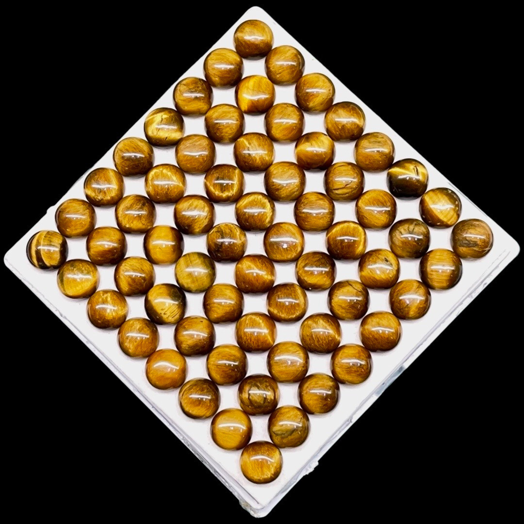 42 Pcs Natural Tiger Eye 10mm Round Cabochon Wholesale Loose Gemstones Lot