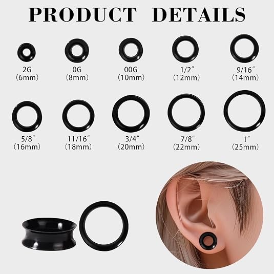 ULTRA THIN SKINS TUNNELS-Silicone Ear Skins-Ear Gauges-Soft Ear plugs-PAIR
