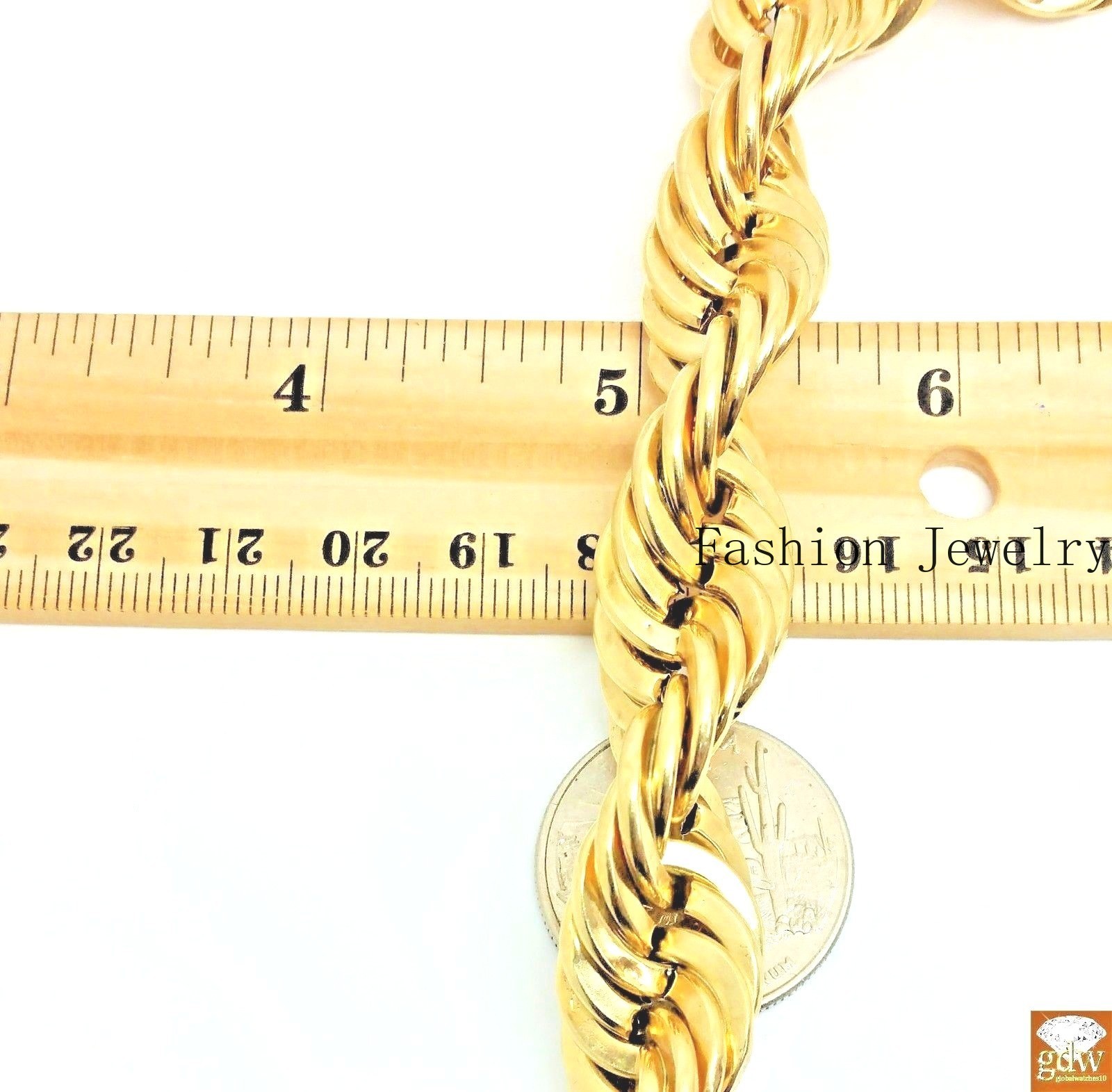 10k Real Gold Rope Chain Necklace 22 Inch 15mm Men thick Brand NEW On Sale