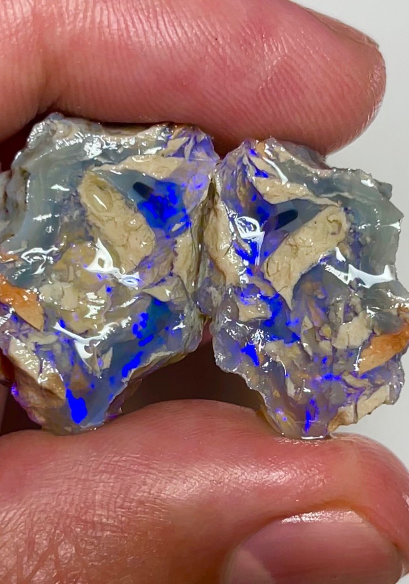 Blue Opal Formation Split For Your Personal Collection. Natural Australian Opal