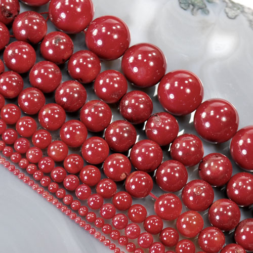 Red Sea Coral Smooth Round Spacer Loose Beads 15″ 3mm 4mm 6mm 8mm 10mm 12mm