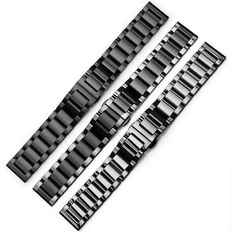 Thicked Stainless Steel Watch Strap Mens Solid Metal Band 18 20 21 22 23 24 26mm