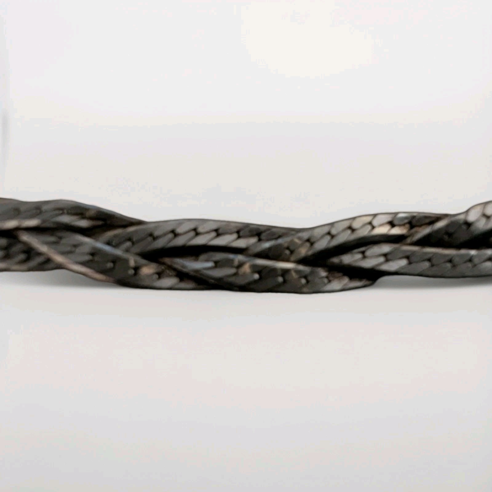 Italian Sterling Braided Herringbone Necklace 50 Cm / 20 Inch 925 Italy 9.8 g