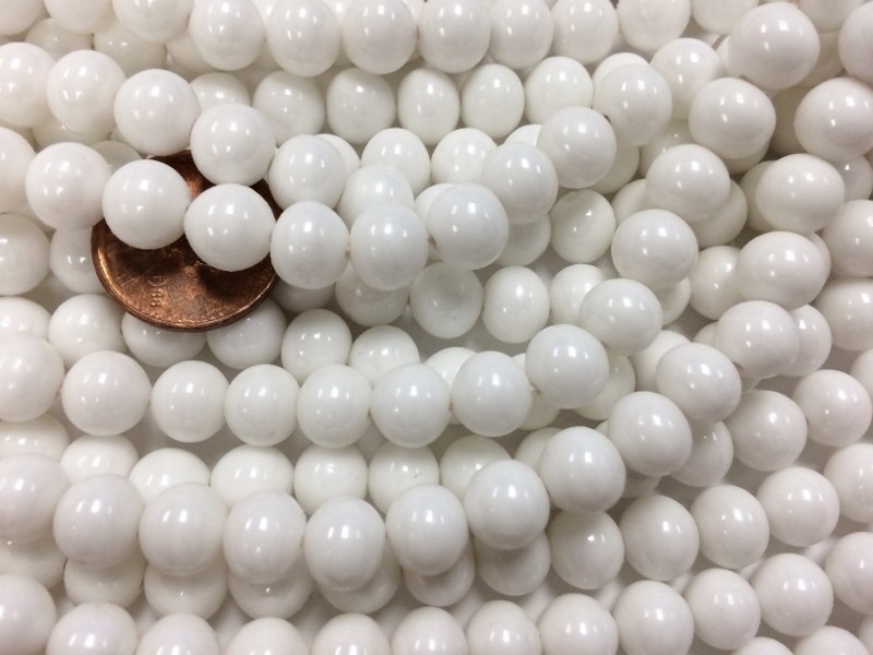 1 POUND (600+PCS) VINTAGE JAPANESE GLASS CHERRY BRAND WHITE 8mm ROUND BEADS 4000