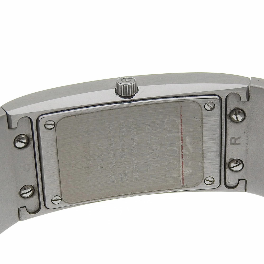 GUCCI Bangle Watch 2400L Stainless Steel Quartz Black Dial