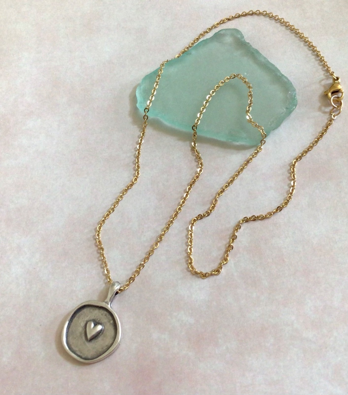 ARTISAN HANDMADE SUNDANCE CHARM HEART NECKLACE HANDCRAFTED SILVER JEWELRY
