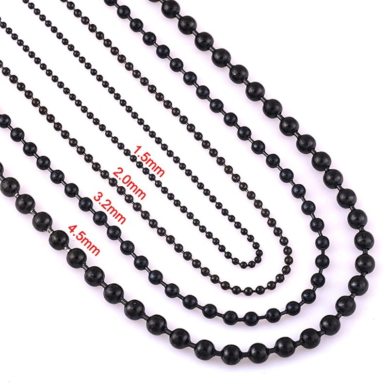 Black Stainless Steel 4.5mm Ball Chain (18 in to 30 in)