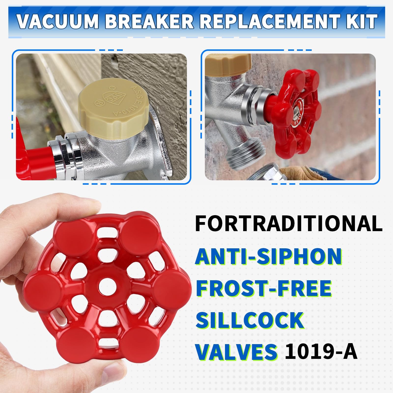 Outdoor Faucet Repair Kit, ASSE 1019-A Vacuum Breaker Outside Silver