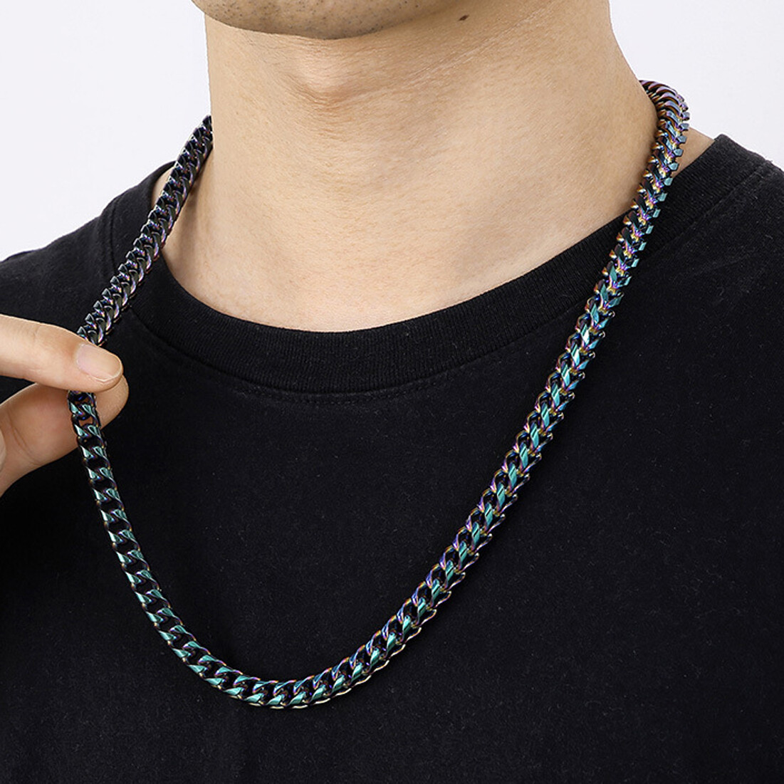 8mm/10mm Men Women 316L Stainless Steel Wheat Chain Necklace 5 Colors