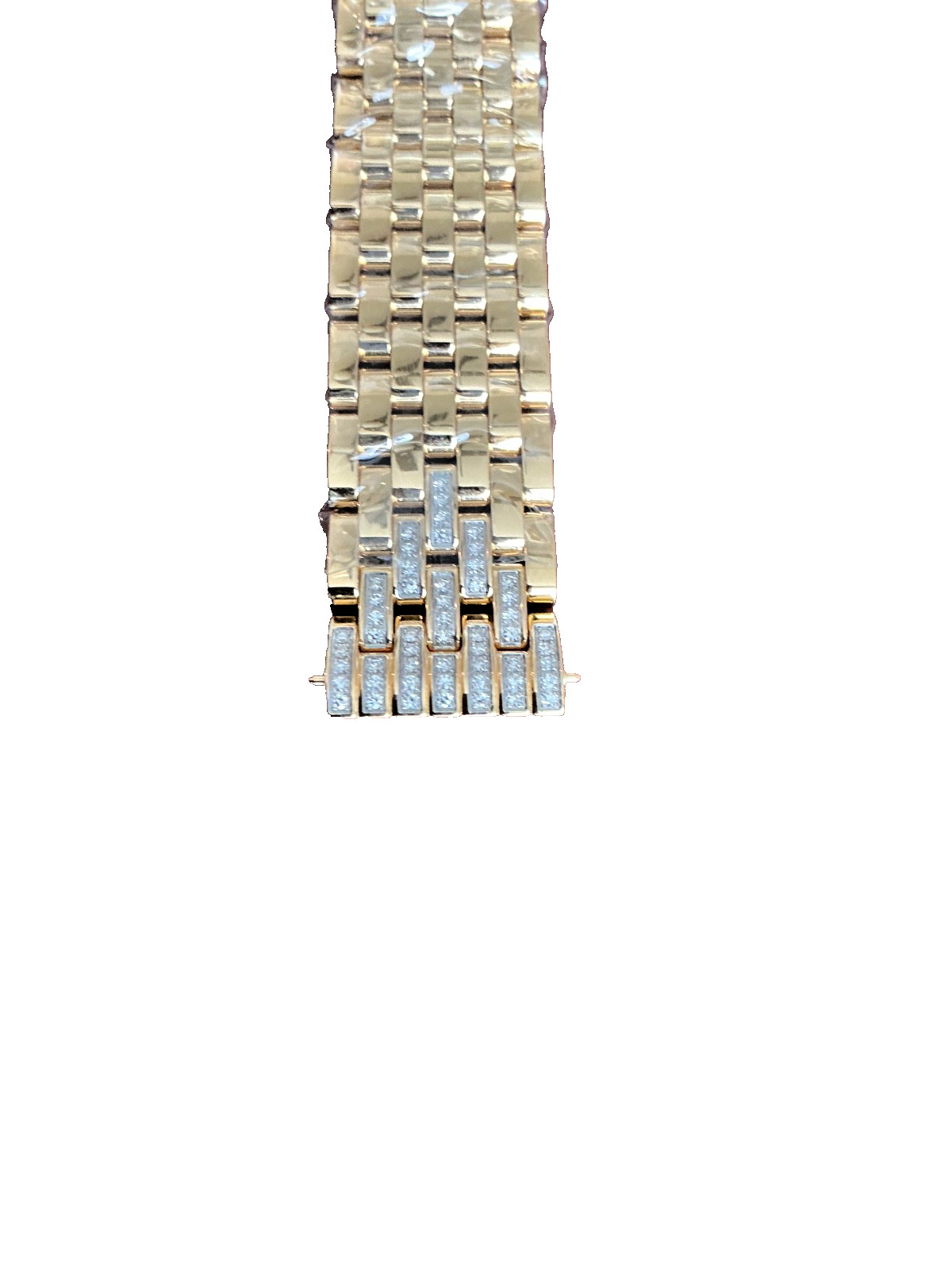 New Michele Deco 18mm 18k Gold Plt Diamond Tappered Watch Bracelet – $2400 Rare