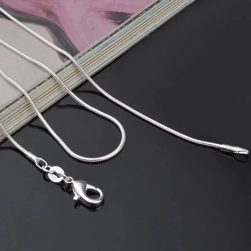 Men&Women’s 925 Sterling Silver Tarnish-Free Italian Snake Chain Necklace 16-24