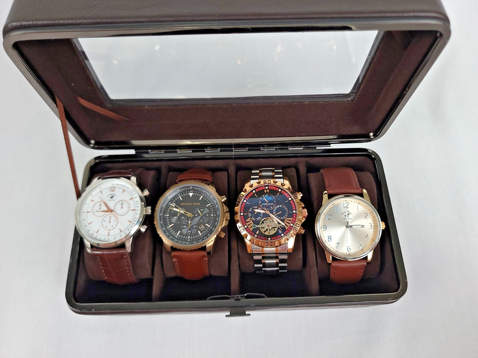 Men’s Watch Collection Lot of 4 with Case includes 1 Michael Kors