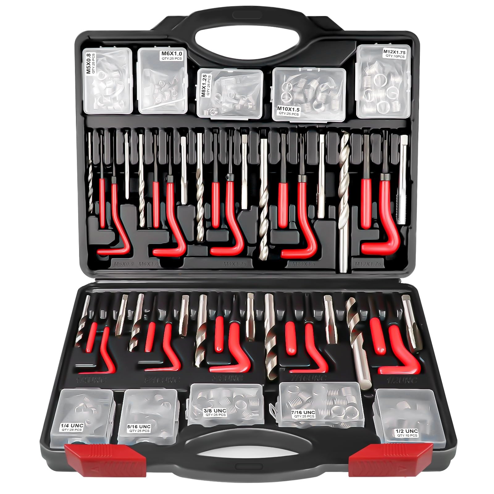 Ajulybee Helicoil Thread Repair Kit 261 Pcs Thread Chaser Kits Hss Drill