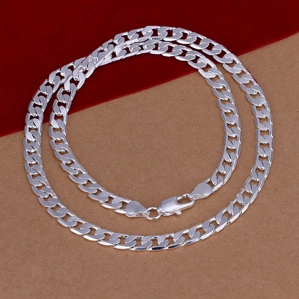 925 Sterling Silver Chain Necklace for Men Women Solid Fashion Jewelry Gift