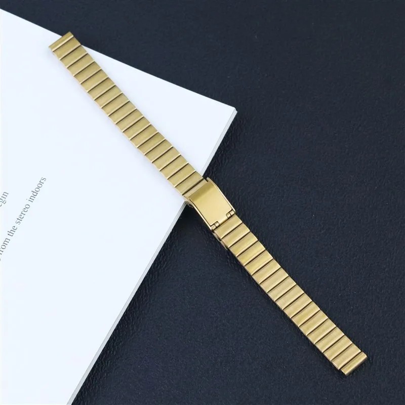 10 12 14 16 18 20mm Piece Bracelet Stainless Steel Strap Fold Buckle Watch Band