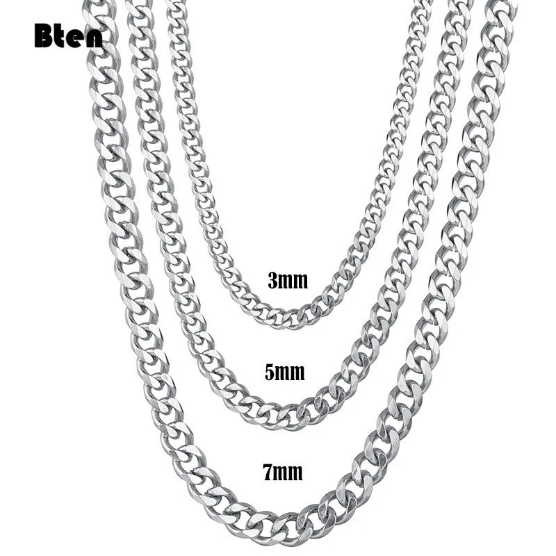 Men’s Stainless Steel Cuban Link Chain Necklace