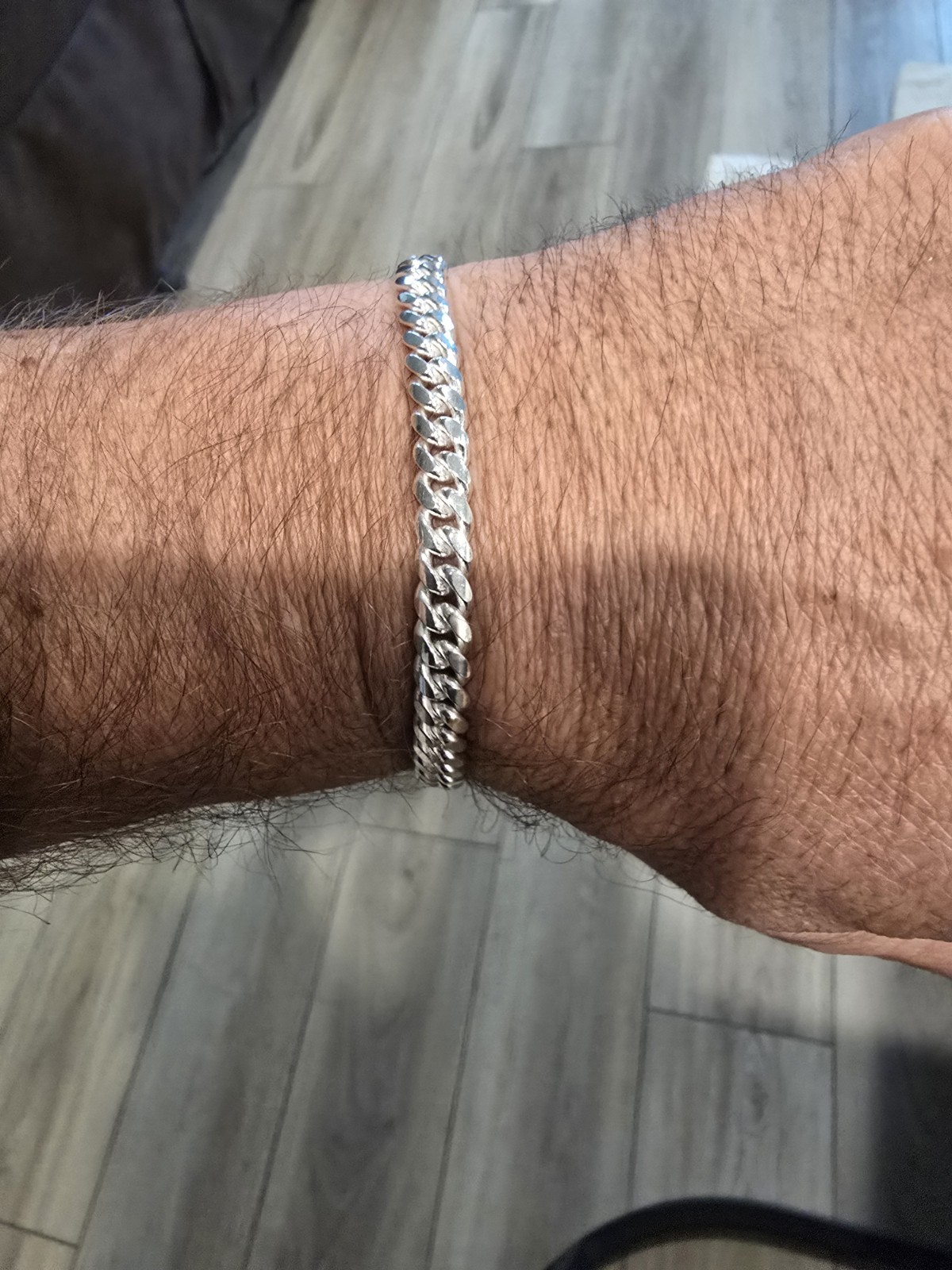 925 Sterling Silver Cuban Link Bracelet 8in 21g Italy