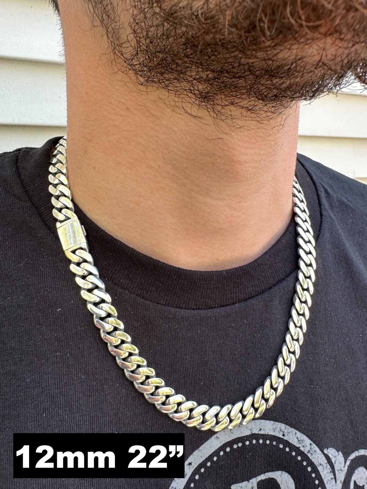 Miami Cuban Link Chain Necklace Real 925 Sterling Silver Sleek Box Clasp 6-12mm