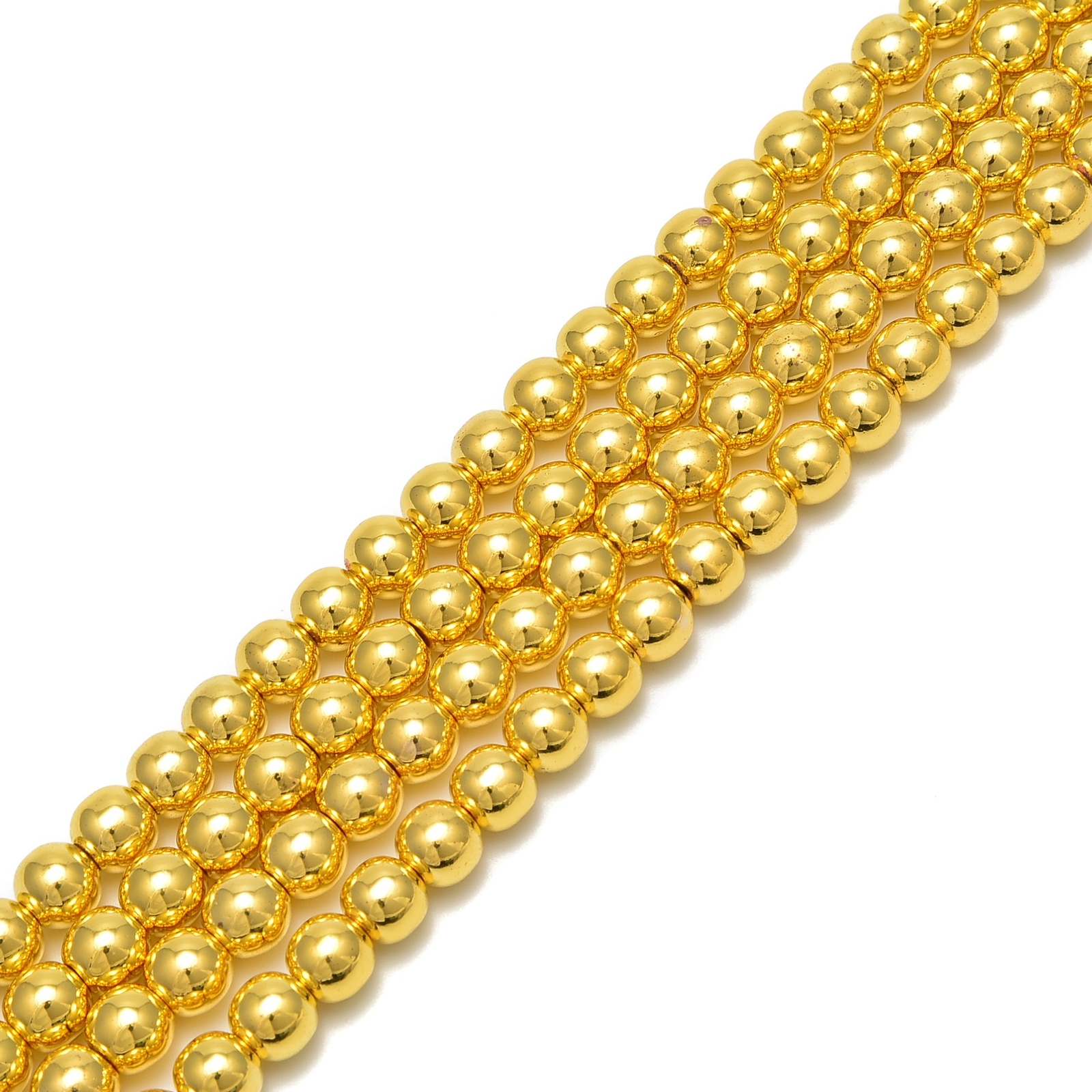 Titanium Gold Hematite Smooth Round Beads 2mm 3mm 4mm 6mm 8mm 10mm 15.5″ Strand