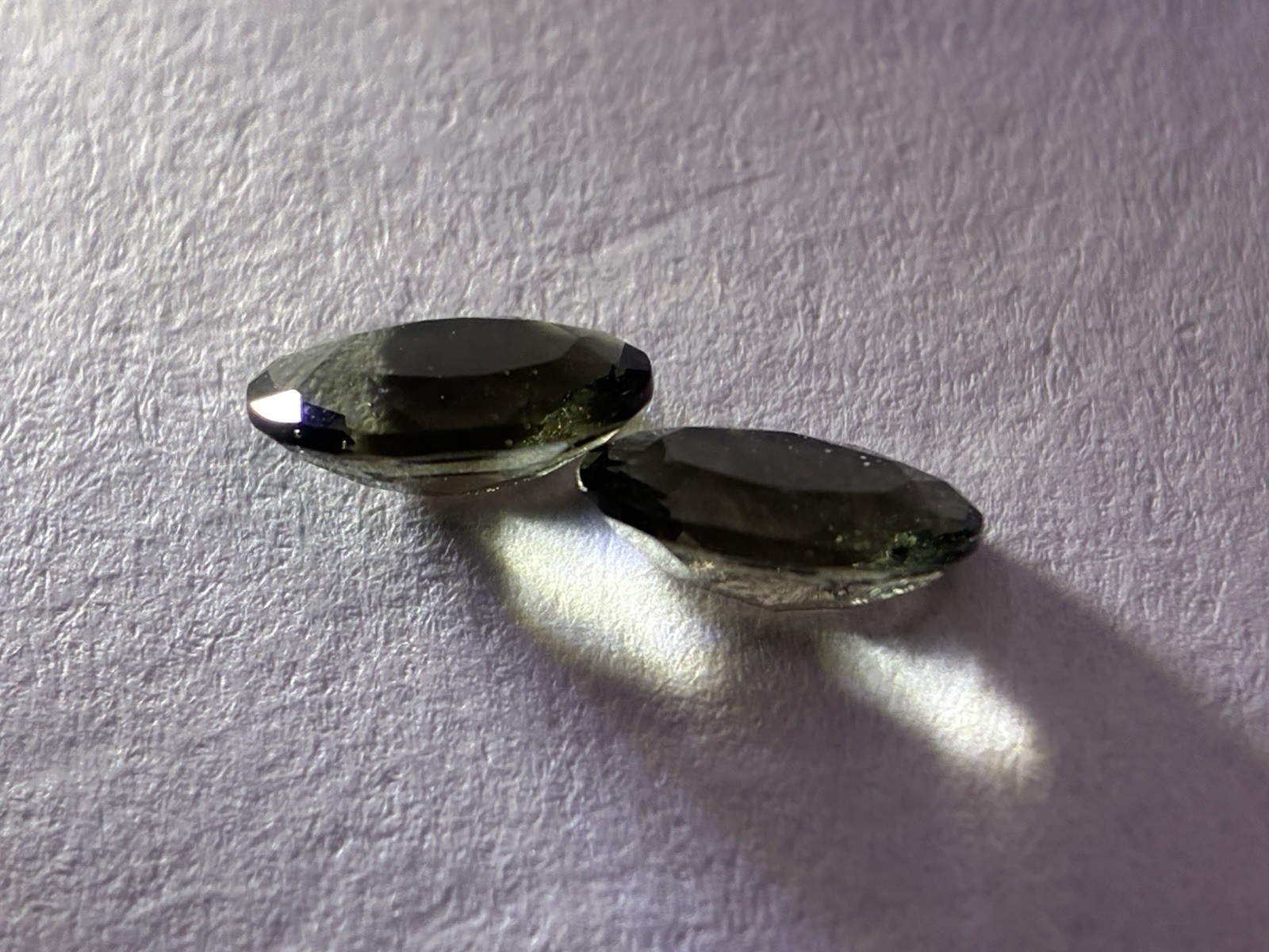Moldavite 6×4 mm Oval Cut Loose Gemstone Matching Set Czech Republic 2 Pieces