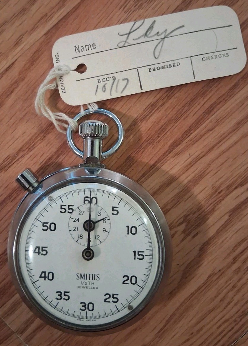 WWII ERA STOPWATCH SMITHS 1940-60S NOT WORKING 1/5 JEWELLED MADE GREAT BRITAIN