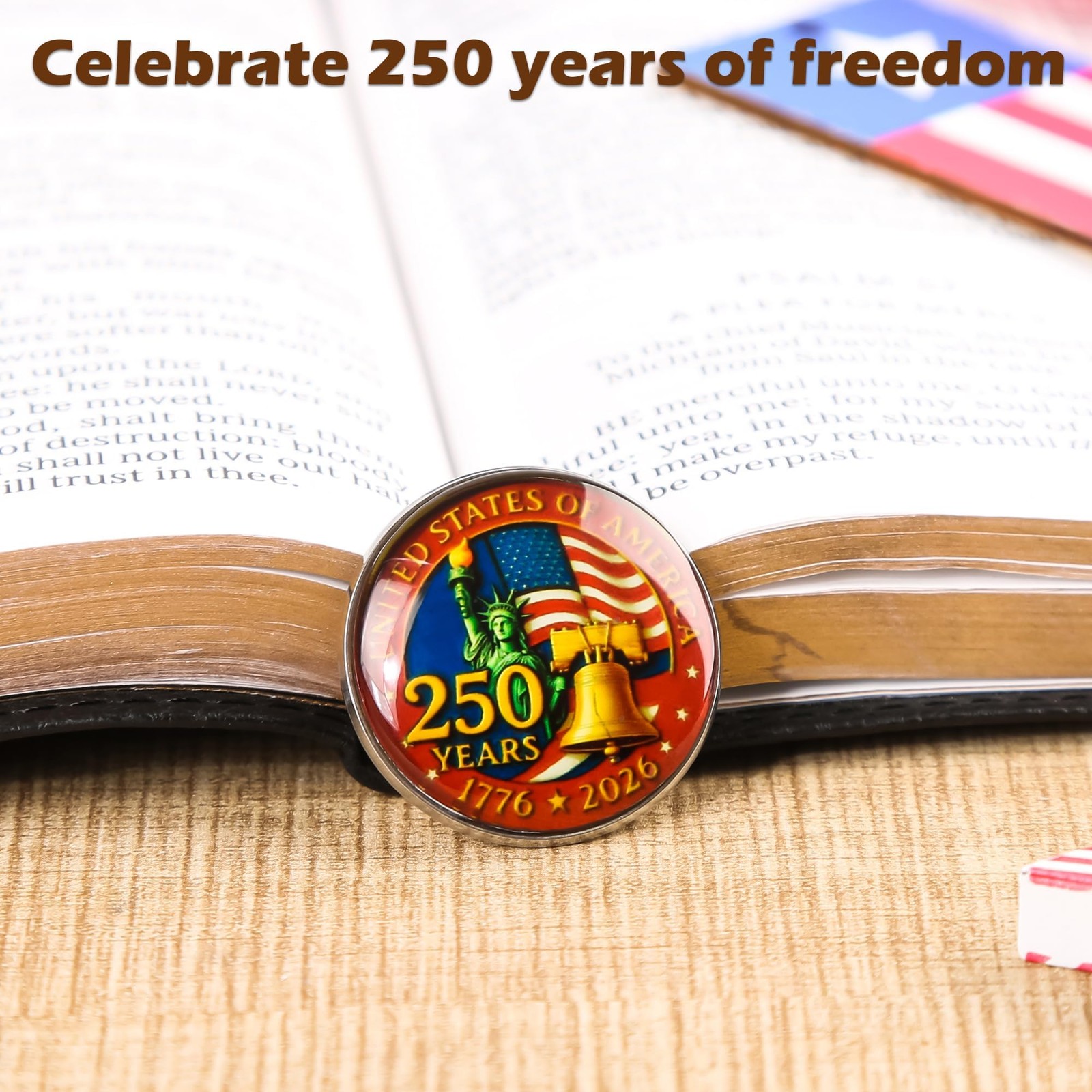 USA 250th Anniversary Lapel Pin 1776-2026 Patriotic Glass Collectible Gift*
