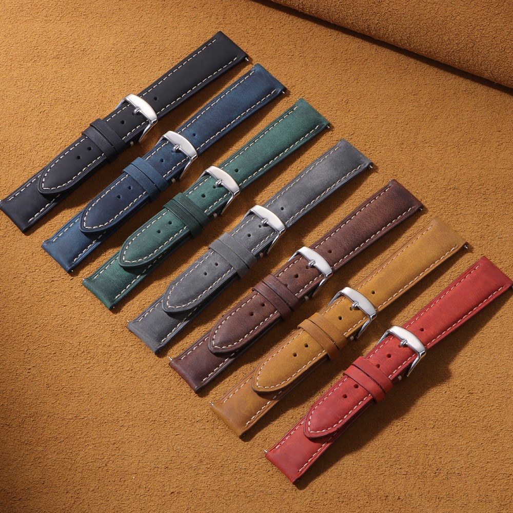 14mm 16mm 18mm 20mm 22mm 24mm Vintage Cowhide Watch Band for Seiko Quick Release