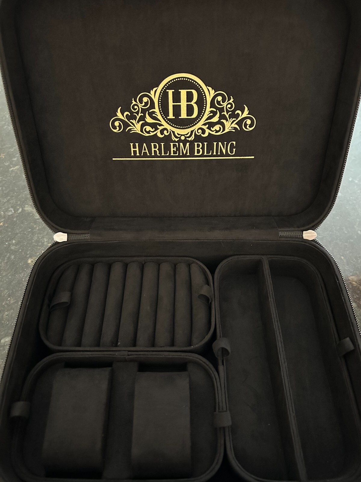 Harlembling Leather Travel Jewelry Box Case