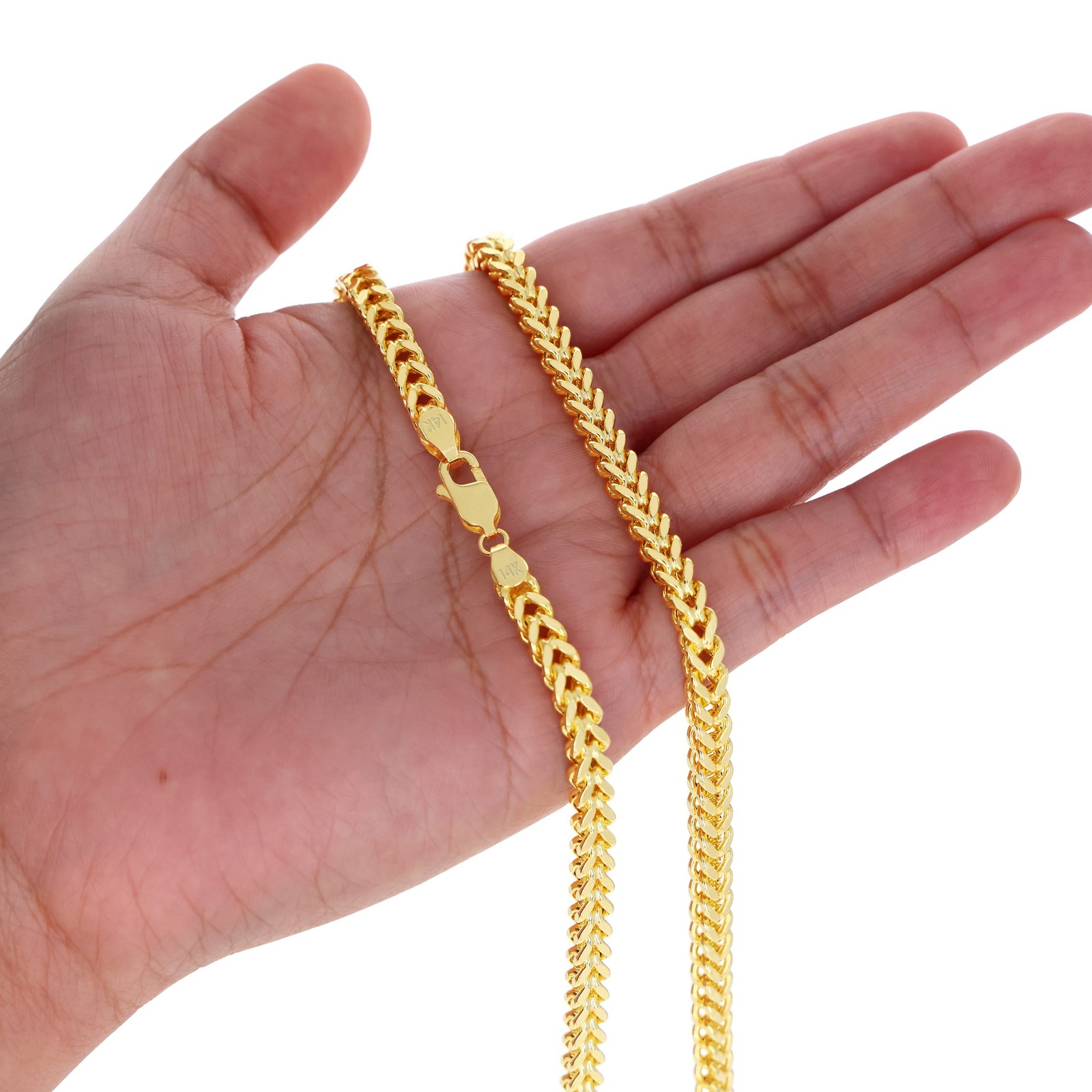 14k Yellow Gold 1.5mm-5mm Franco Box Necklace Bracelet Chain Mens Womens 7″- 30″